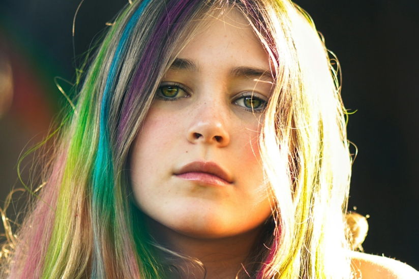 woman in red tank top